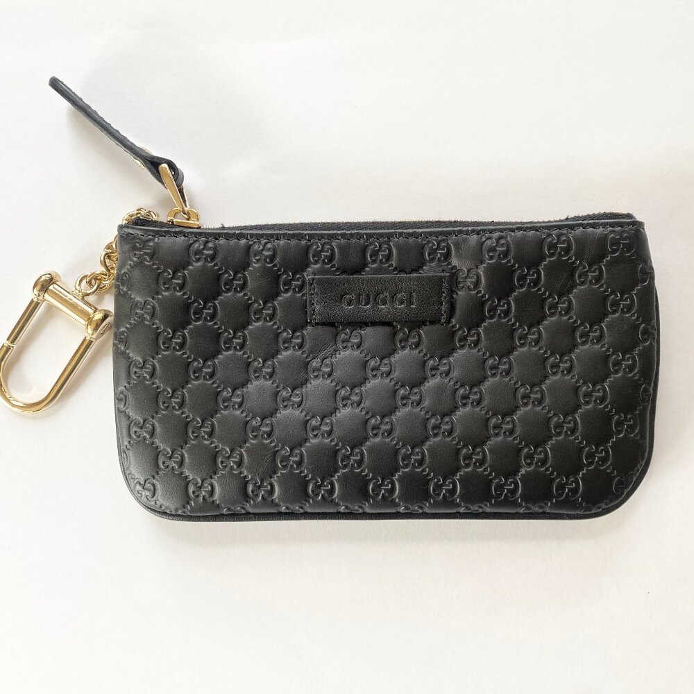 Gucci Microguccissima Key Ring Coin Case Black - Picture 5 of 8
